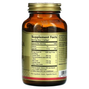 Thành phần vi chất của Solgar Super GLA Borage Oil Women's Health 300 mg 60 Softgels 033984026766