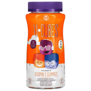 Thực phẩm chức năng Solgar U-Cubes Children's Vitamin C Gummies Orange & Strawberry 90 Gummies 033984595989
