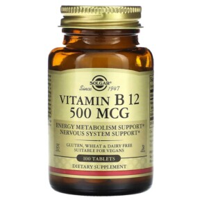 Thực phẩm chức năng Solgar Vitamin B12 500 mcg 100 Tablets 033984032200