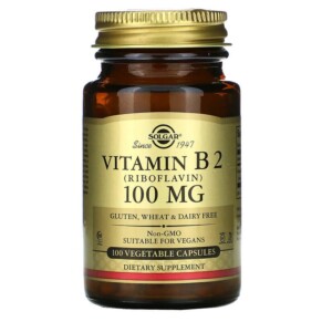 Thực phẩm chức năng Solgar Vitamin B2 (Riboflavin) 100 mg 100 Vegetable Capsules 033984030503