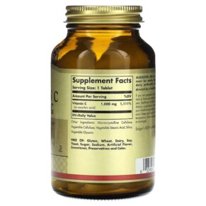 Thành phần vi chất của Solgar Vitamin C 1.000 mg 90 Tablets 033984032750
