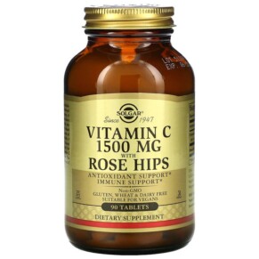Thực phẩm chức năng Solgar Vitamin C with Rose Hips 1.500 mg 90 Tablets 033984024205