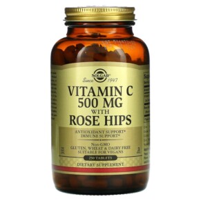 Thực phẩm chức năng Solgar Vitamin C with Rose Hips 500 mg 250 Tablets 033984023819