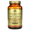 Thực phẩm chức năng Solgar Vitamin D3 (Cholecalciferol) 25 mcg (1.000 IU) 250 Softgels 033984033412