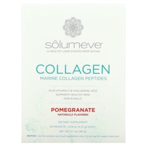 Thực phẩm chức năng Solumeve Collagen Peptides Plus Vitamin C & Hyaluronic Acid Pomegranate 30 Packets 0.18 oz (5.15 g) Each 898220013166
