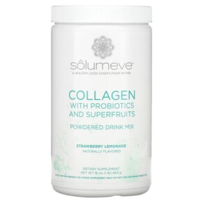 Thực phẩm chức năng Solumeve Collagen with Probiotics and Superfruits Powdered Drink Mix Strawberry Lemonade 16 oz (454 g) 898220016532