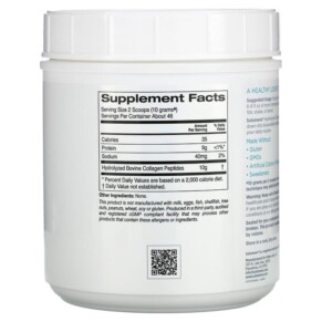 Thành phần vi chất của Solumeve Hydrolyzed Collagen Peptides Unflavored Powder 16 oz (1 lb) 460 g 898220018260