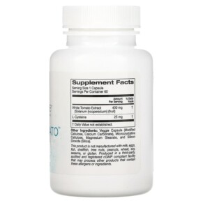 Thành phần vi chất của Solumeve Pearl Tomato 400 mg 60 Veggie Capsules 898220018208