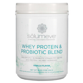 Thực phẩm chức năng Solumeve Whey Protein & Probiotic Blend Vanilla Flavor 1 lb (454 g) 898220018802