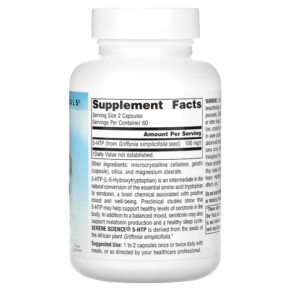 Thành phần vi chất của Source Naturals 5-HTP 50 mg 120 Capsules 021078017028