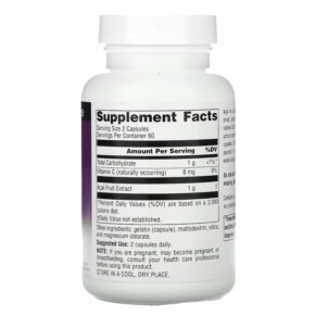 Thành phần vi chất của Source Naturals Acai Extract 500 mg 120 Capsules 021078020264