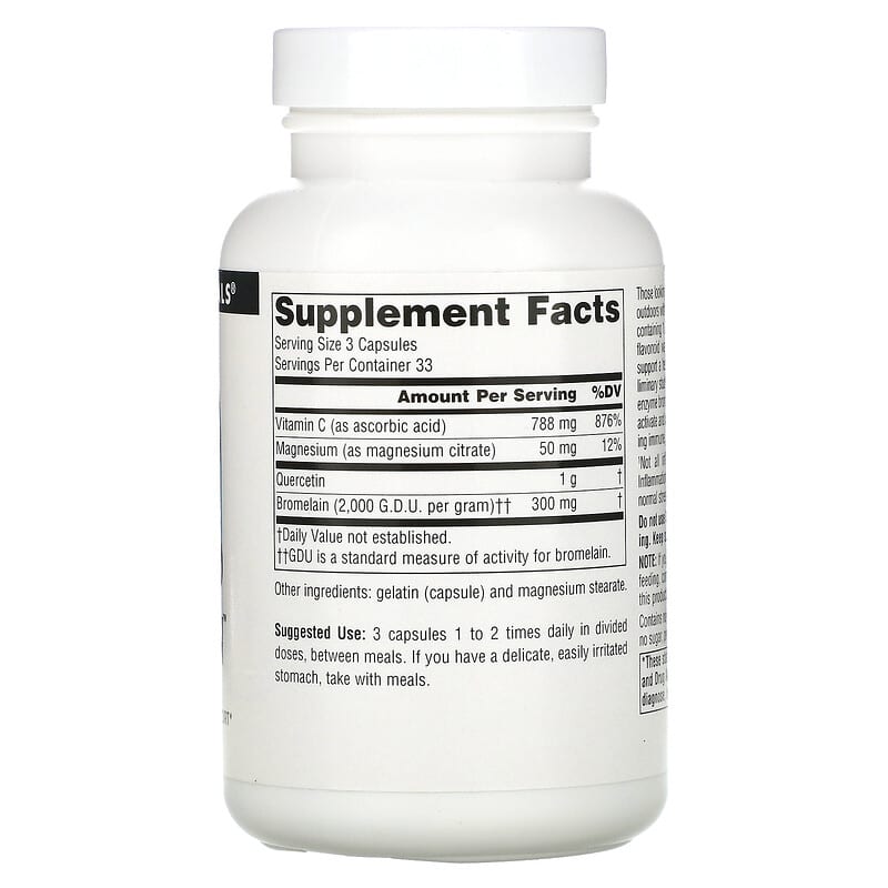 Source Naturals Activated Quercetin 100 Capsules 2 Thành phần vi chất của Source Naturals Activated Quercetin 100 Capsules 021078016908
