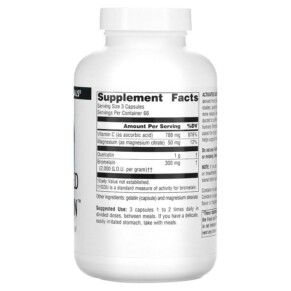 Thành phần vi chất của Source Naturals Activated Quercetin 200 Capsules 021078016915