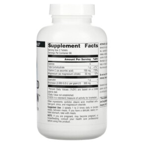 Thành phần vi chất của Source Naturals Activated Quercetin 200 Tablets 021078001010