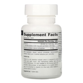 Source Naturals Active A 25.000 IU 120 Tablets 3 Thành phần vi chất của Source Naturals Active A 25.000 IU 120 Tablets 021078008255