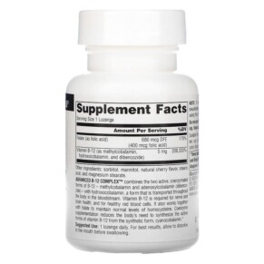 Thành phần vi chất của Source Naturals Advanced B-12 Complex 5 mg 60 Lozenges 021078014812
