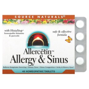 Thực phẩm chức năng Source Naturals Allercetin Allergy & Sinus 48 Homeopathic Tablets 021078011965