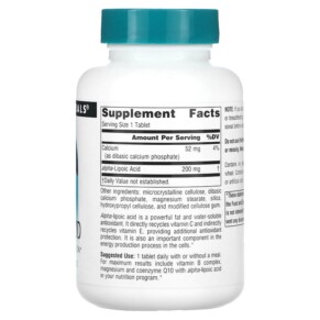 Thành phần vi chất của Source Naturals Alpha Lipoic Acid 200 mg 120 Tablets 021078003960