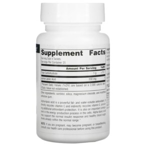 Thành phần vi chất của Source Naturals Alpha Lipoic Acid 50 mg 100 Tablets 021078000235