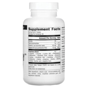 Thành phần vi chất của Source Naturals Amino Day 1.000 mg 120 Tablets 021078001843