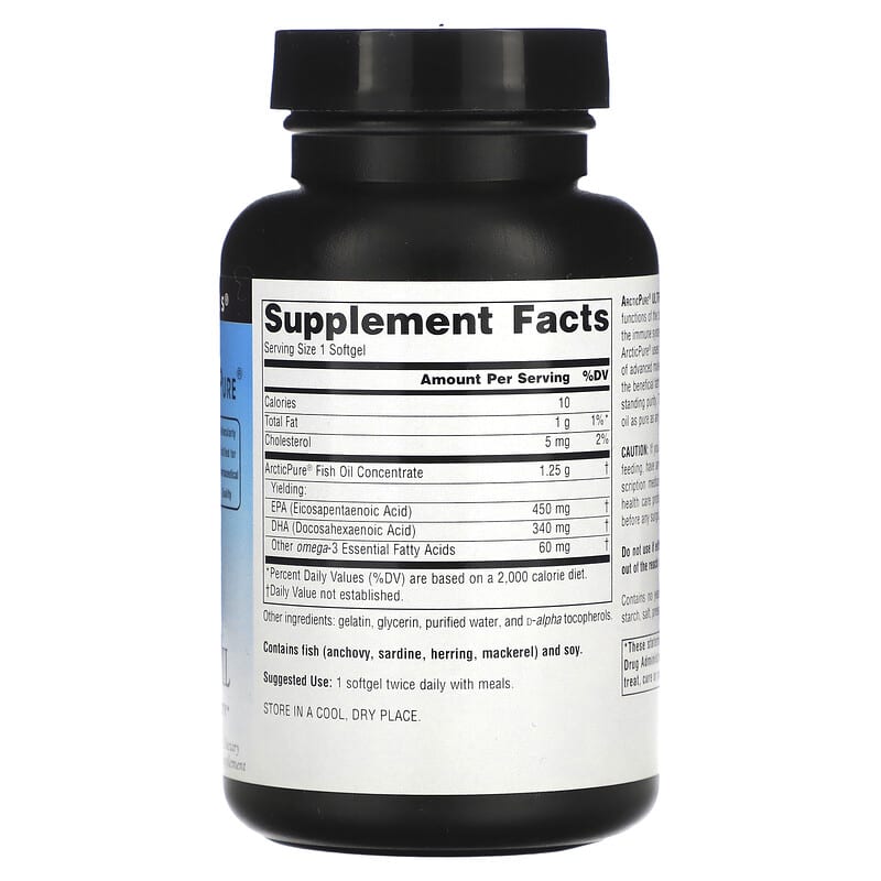Source Naturals Arctic Pure Omega-3 Fish Oil Ultra Potency 850 mg 60 Softgels 2 Thành phần vi chất của Source Naturals Arctic Pure Omega-3 Fish Oil Ultra Potency 850 mg 60 Softgels 021078020134