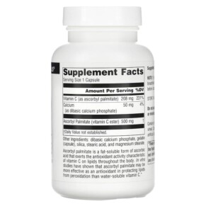 Thành phần vi chất của Source Naturals Ascorbyl Palmitate 500 mg 90 Capsules 021078016168