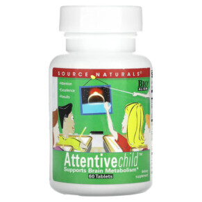 Thực phẩm chức năng Source Naturals Attentive Child 60 Tablets 021078019466