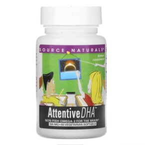 Thực phẩm chức năng Source Naturals Attentive DHA 100 mg 60 Vegetarian Softgels 021078012023