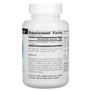 Thành phần vi chất của Source Naturals Beta Carotene 25.000 IU 250 Softgels 021078004042