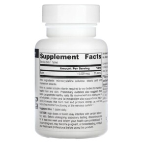 Thành phần vi chất của Source Naturals Biotin 10.000 mcg 120 Tablets 021078026334
