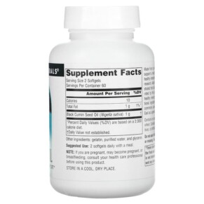 Thành phần vi chất của Source Naturals Black Seed Oil 120 Softgels 021078027577