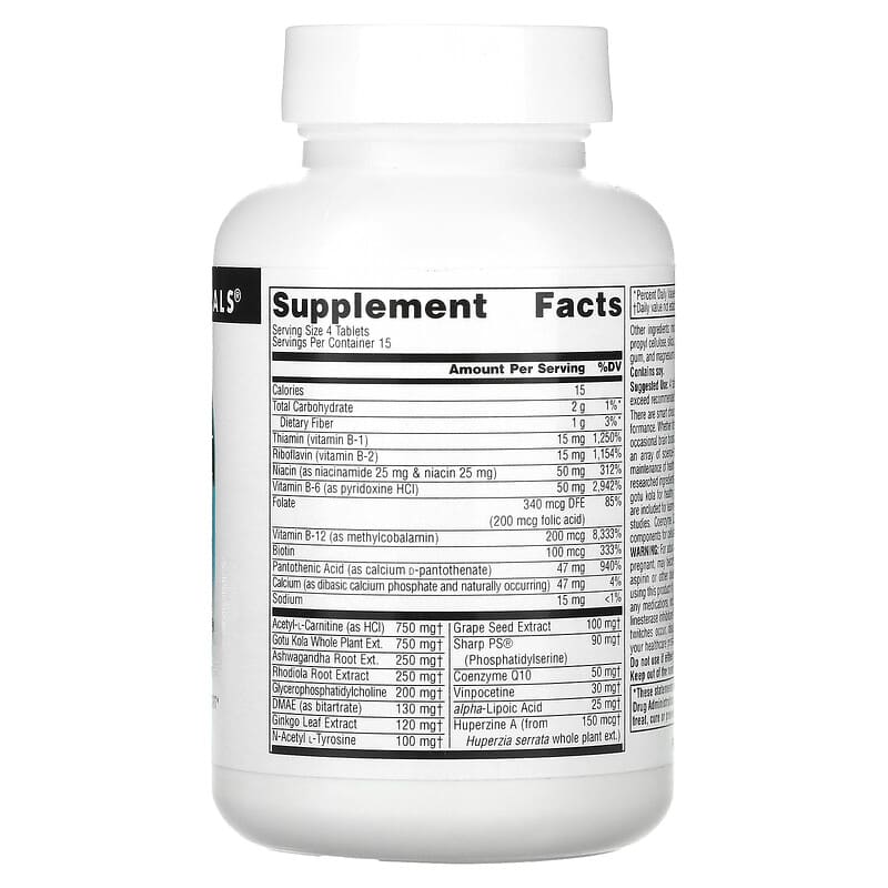 Source Naturals Brain Charge 60 Tablets 2 Thành phần vi chất của Source Naturals Brain Charge 60 Tablets 021078026143