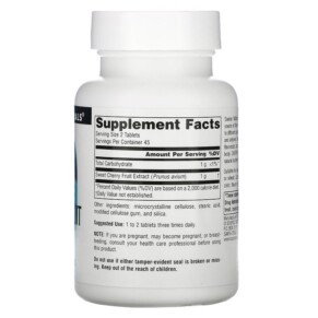 Thành phần vi chất của Source Naturals Cherry Fruit Extract 500 mg 90 Tablets 021078016816