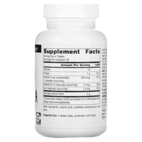 Source Naturals Chlorella 500 mg 200 Tablets 3 Thành phần vi chất của Source Naturals Chlorella 500 mg 200 Tablets 021078006763