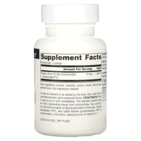 Thành phần vi chất của Source Naturals Coenzymated B-1 60 Lozenges 021078009337