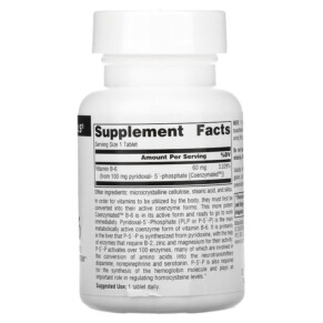 Thành phần vi chất của Source Naturals Coenzymated B-6 100 mg 60 Tablets 021078018605