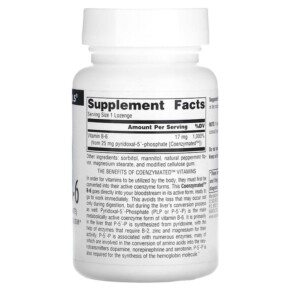 Thành phần vi chất của Source Naturals Coenzymated B-6 25 mg 120 Lozenges 021078002673