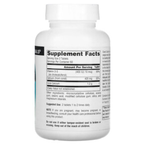 Thành phần vi chất của Source Naturals Coral Calcium 300 mg 120 Tablets 021078015635