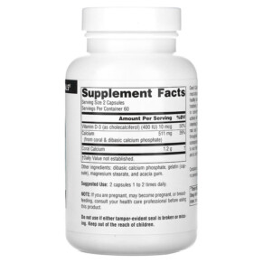 Source Naturals Coral Calcium 600 mg 120 Capsules 3 Thành phần vi chất của Source Naturals Coral Calcium 600 mg 120 Capsules 021078015857