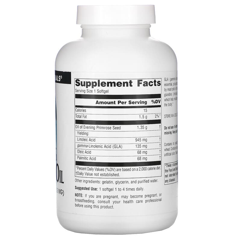 Source Naturals Evening Primrose Oil 1.350 mg 120 Softgels 2 Thành phần vi chất của Source Naturals Evening Primrose Oil 1.350 mg 120 Softgels 021078000808
