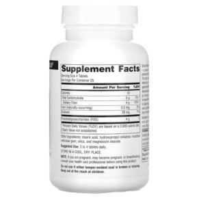 Thành phần vi chất của Source Naturals FOS 1.000 mg 100 Tablets 021078005759