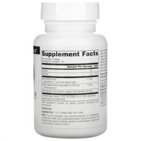 Thành phần vi chất của Source Naturals Garlic & Parsley 250 Softgels 021078002161