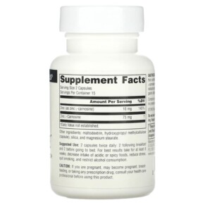 Thành phần vi chất của Source Naturals GastricSoothe 37.5 mg 30 Capsules 021078022954