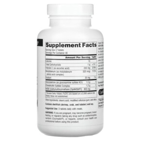 Thành phần vi chất của Source Naturals Glucosamine Chondroitin Complex with MSM 120 Tablets 021078012542