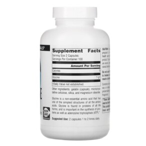 Thành phần vi chất của Source Naturals Glycine 500 mg 200 Capsules 021078016052