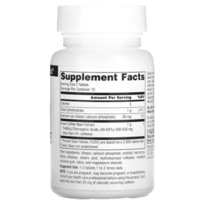 Thành phần vi chất của Source Naturals Green Coffee Extract 500 mg 30 Tablets 021078018704
