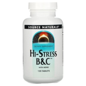 Thực phẩm chức năng Source Naturals Hi-Stress B&C with Herbs 120 Tablets 021078005247
