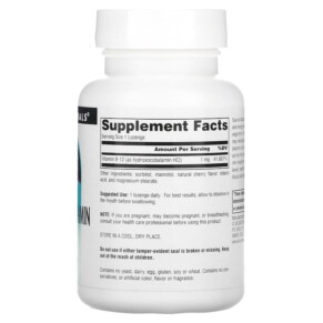 Thành phần vi chất của Source Naturals HydroxoCobalamin Vitamin B-12 Cherry 1 mg 240 Lozenge 021078026563