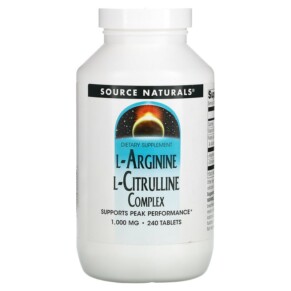 Thực phẩm chức năng Source Naturals L-Arginine L-Citrulline Complex 1.000 mg 240 Tablets 021078020509