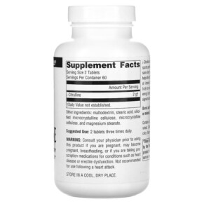 Thành phần vi chất của Source Naturals L-Citrulline Free-Form 1.000 mg 120 Tablets 021078020240
